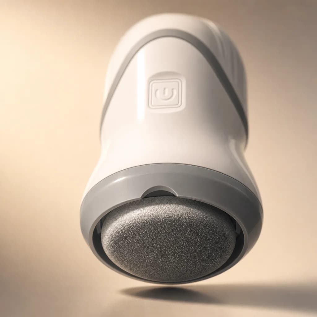Macro view of the SmoothVac circular abrasive head in raking light